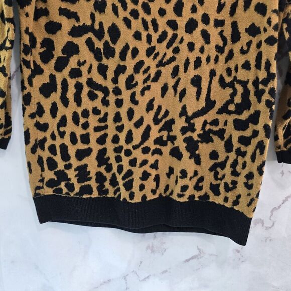 Talbots Sweater Womens Small P Brown Leopard Cheetah Animal Petite - Picture 7 of 10